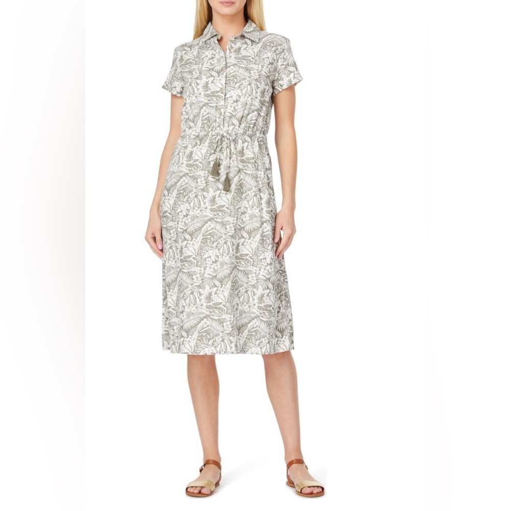 C & C California Kennedy Linen Blend Midi Shirtdress